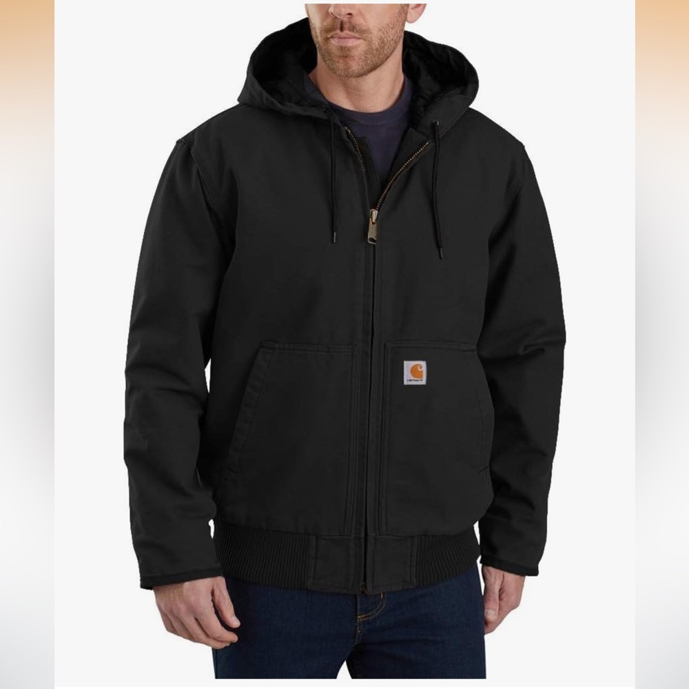 Carhart loose fit black hooded jacket 0J0131m  sz - 2XL